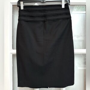 Robert Rodriguez Classic Career Shabby Chic Black Ribbed Pencil Skirt Size 2 XS